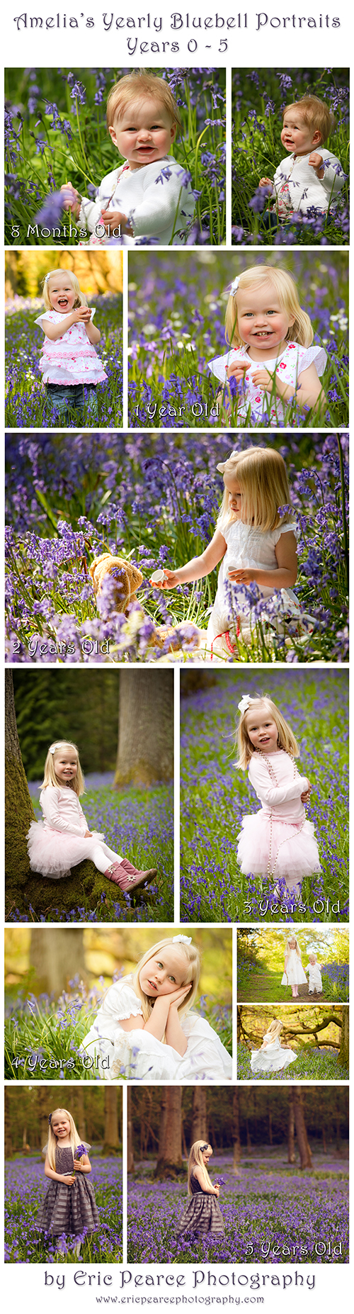 Little Girl in the English Bluebells 6 years in a row.